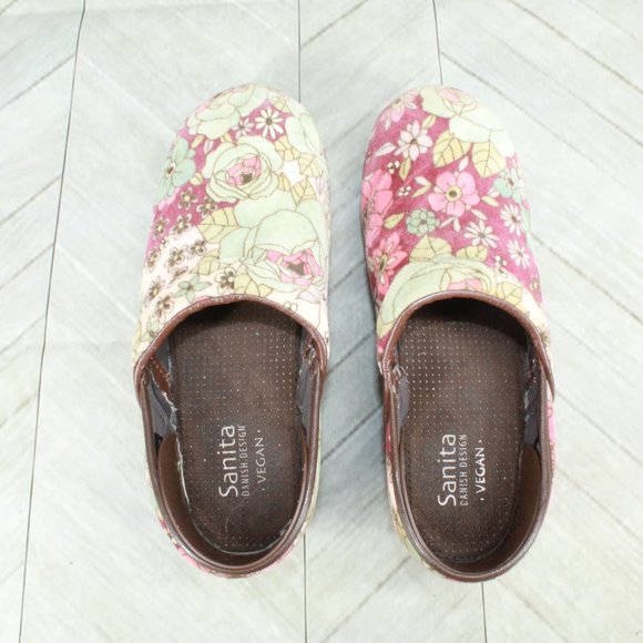 SANITA Danish Design Vegan Multicolor Floral Slip On Clogs Size 38 / 8 - Picture 7 of 9